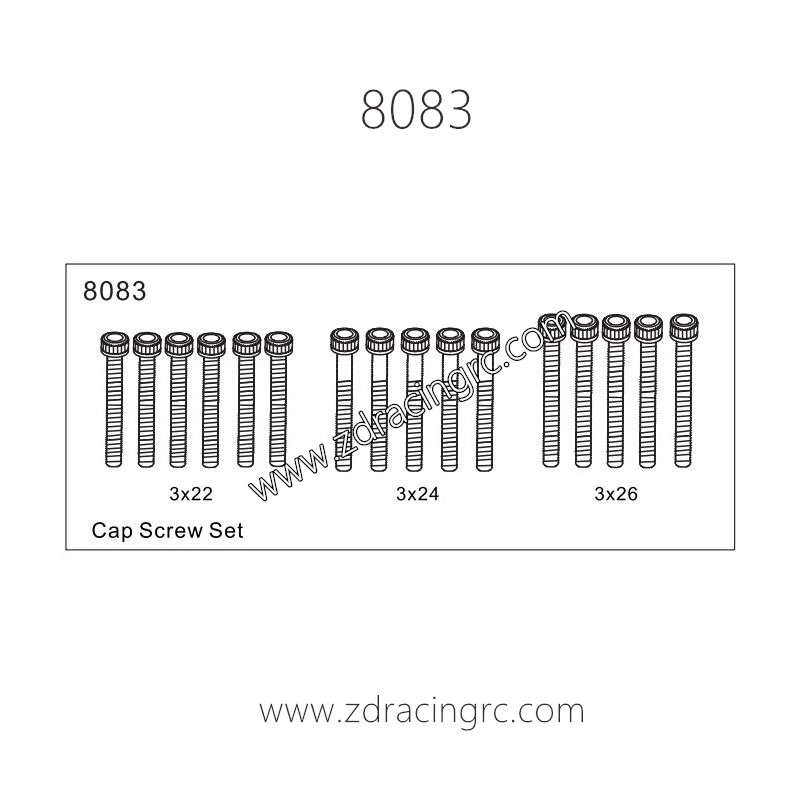 8083 Cap Screw Set Parts for ZD Racing RC Car