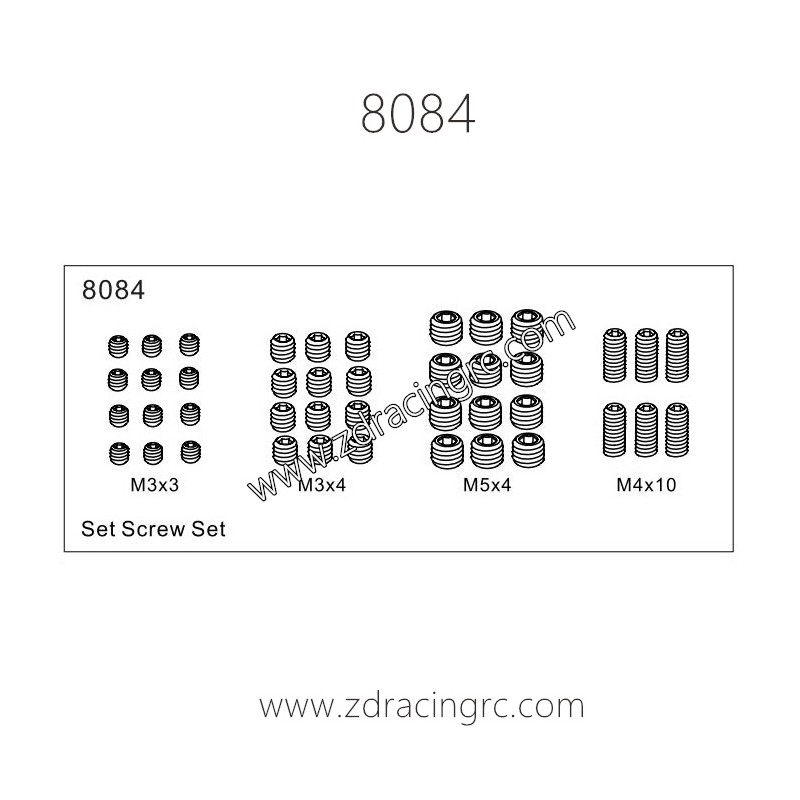 8084 Set Screw Parts for ZD Racing RC Car