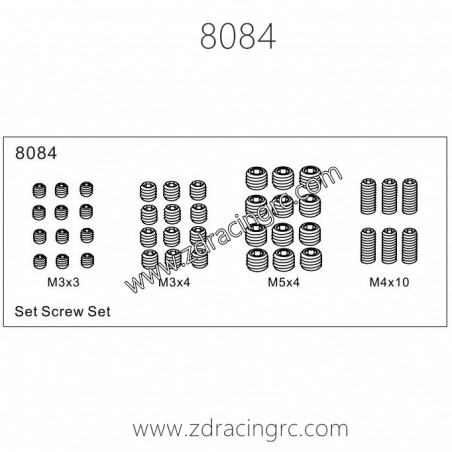 8084 Set Screw Parts for ZD Racing RC Car
