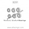 8091 10x6x3 12x6x4 Bearings Parts for ZD Racing RC Car