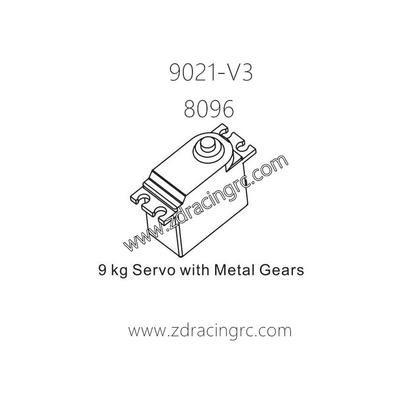 ZD Racing 9021-V3 Parts 8096 9KG Servo With Metal Gear