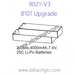 ZD Racing 9021-V3 Upgrade Parts 8101 2 Cells 4000mAh 7.4V 25C Lipo Battery