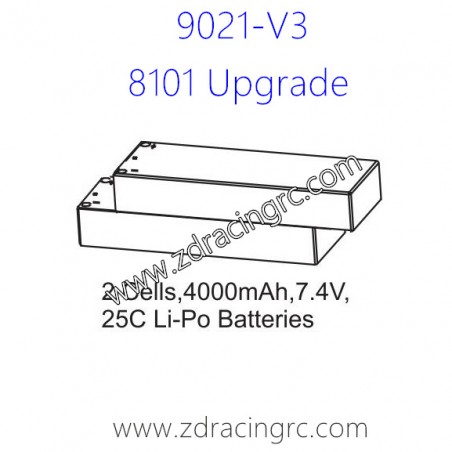ZD Racing 9021-V3 Upgrade Parts 8101 2 Cells 4000mAh 7.4V 25C Lipo Battery