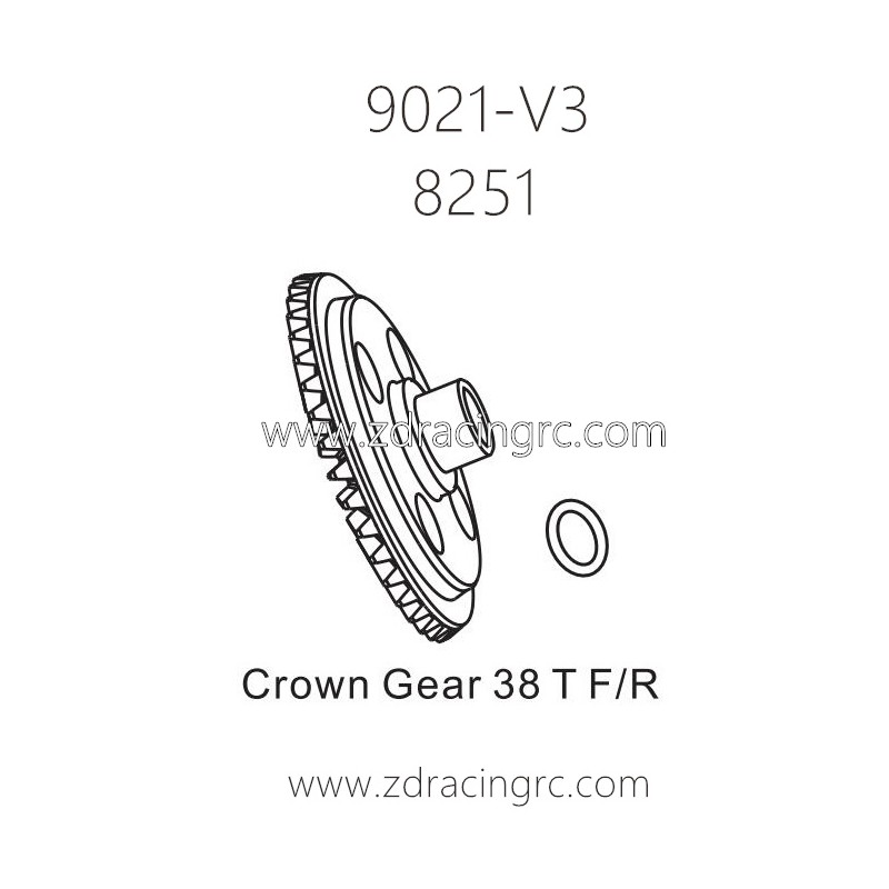 ZD Racing 9021-V3 Parts 8215 Crown Gear 38T front or Rear