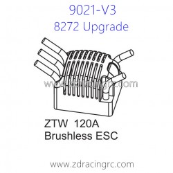 ZD Racing 9021-V3 Parts 8272 Upgrade ZTW 120A Brushless ESC