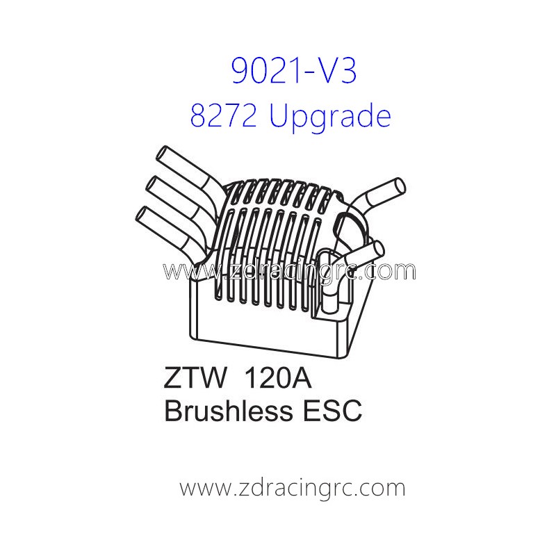 ZD Racing 9021-V3 Parts 8272 Upgrade ZTW 120A Brushless ESC