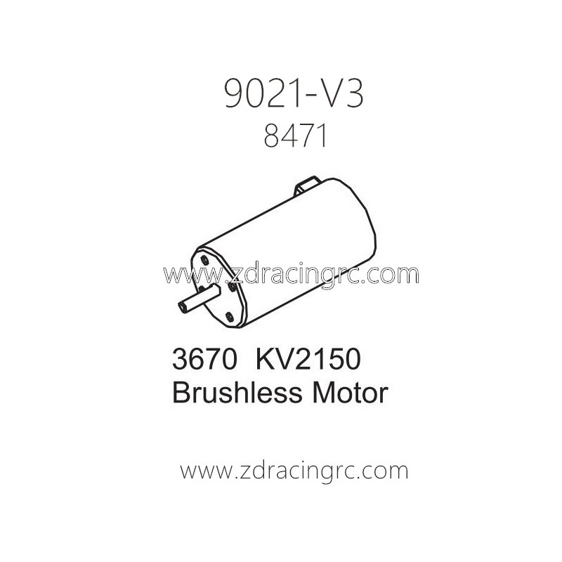 ZD Racing 9021-V3 Parts 8471 3670 KV2150 Bruhless Motor