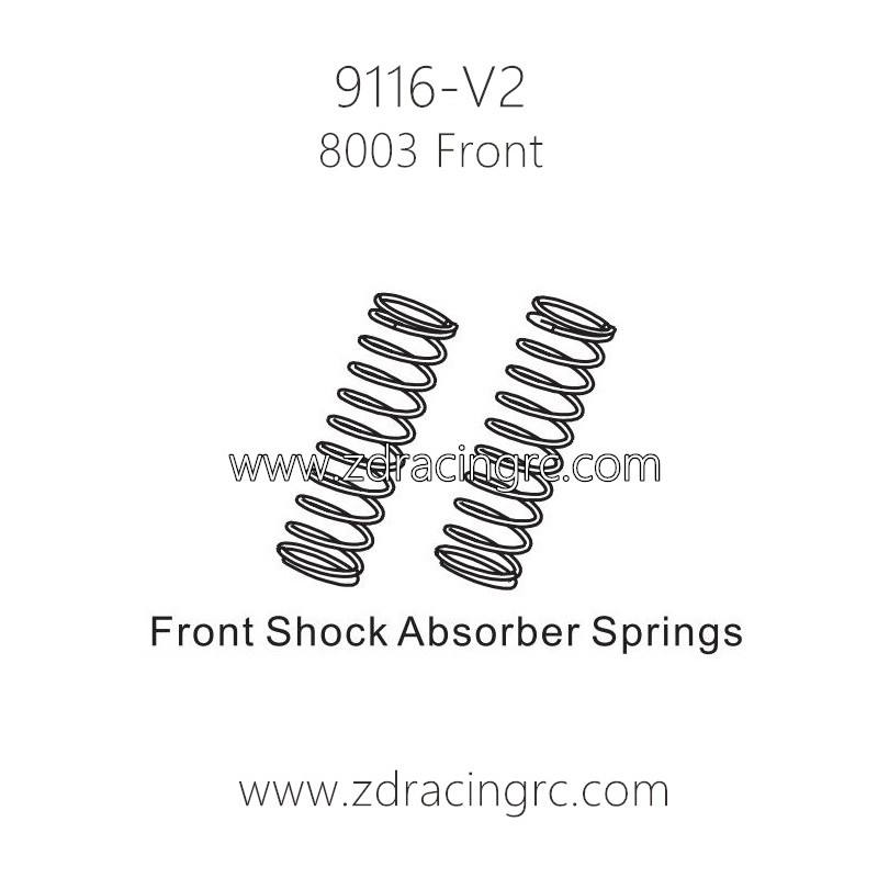 ZD Racing 9116-V2 Parts 8003 front Shock Absorbers Springs