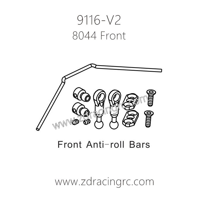 ZD Racing 9116-V2 Parts 8044 Front Anti-roll Bars