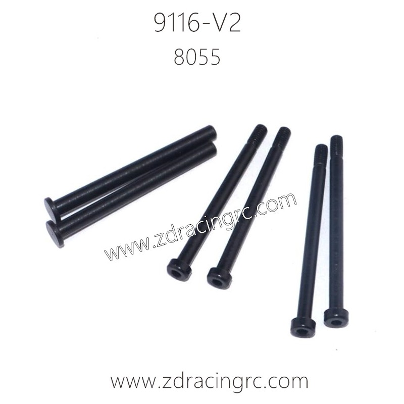 ZD Racing 9116-V2 Pirates 2 Parts 8055-Pins for Upper Suspension Arms and C-mount Rear Hub Carrier