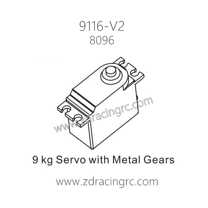ZD Racing 9116-V2 Pirates 2 Parts 8096 9KG Servo with Metal Gears