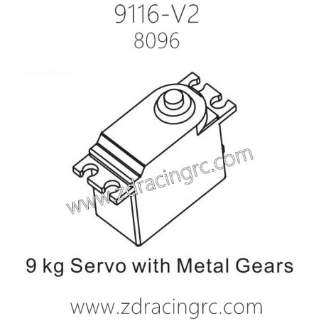 ZD Racing 9116-V2 Pirates 2 Parts 8096 9KG Servo with Metal Gears ZD Racing 9116-V2 Pirates 2 Parts 8096 9KG Servo with Metal Gears