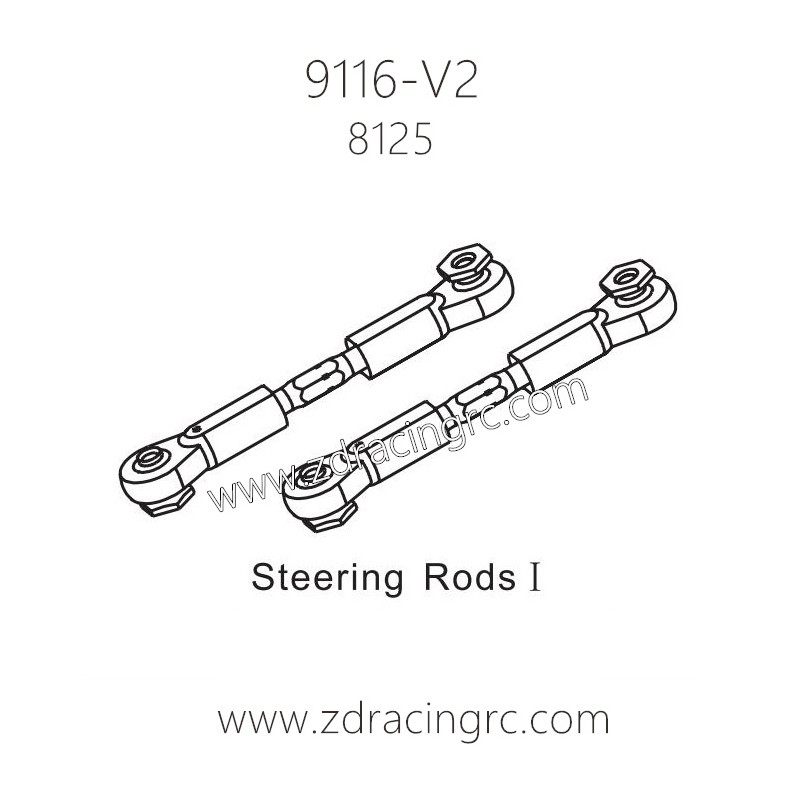 ZD Racing 9116-V2 Pirates 2 Parts 8125 Steering Rods I
