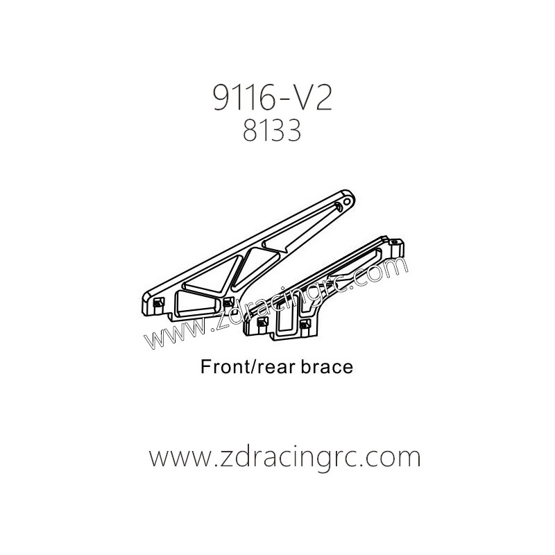 ZD Racing 9116-V2 Parts 8133 Front Rear Brace