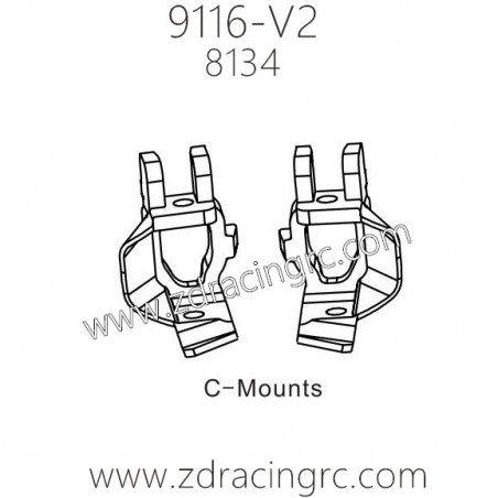 ZD Racing 9116-V2 Parts 8134 C-Mounts