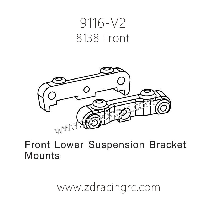 ZD Racing 9116-V2 Parts 8138 Front Lower Suspension Bracket Mounts