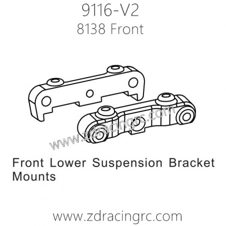 ZD Racing 9116-V2 Parts 8138 Front Lower Suspension Bracket Mounts