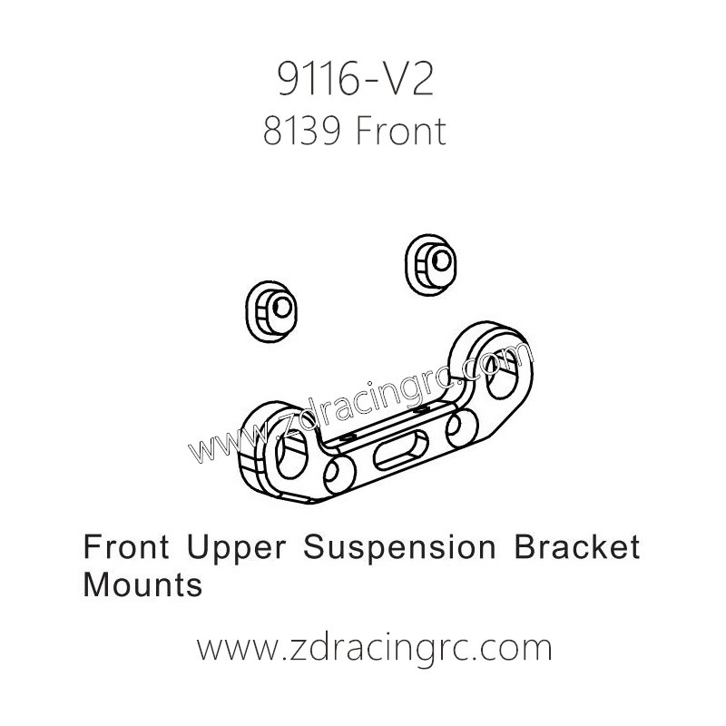 ZD Racing 9116-V2 Parts 8139 Front Upper Suspension Bracket Mounts