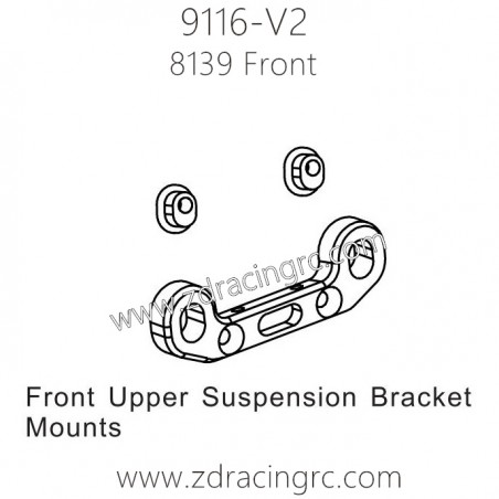 ZD Racing 9116-V2 Parts 8139 Front Upper Suspension Bracket Mounts