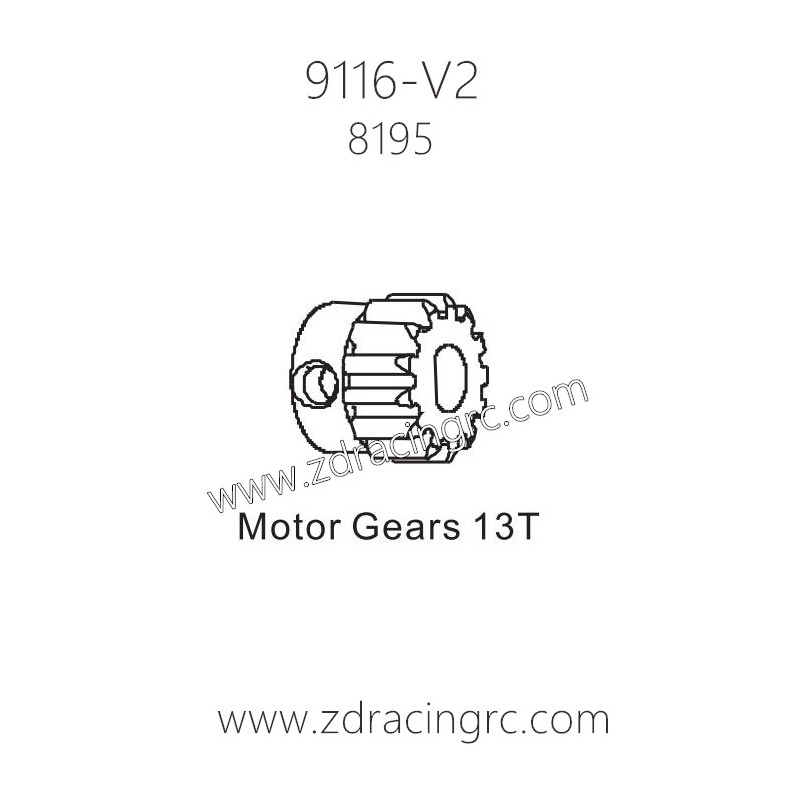 ZD Racing 9116-V2 Parts 8195 Motor Gears 12T