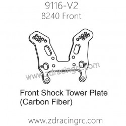 ZD Racing 9116-V2 Parts 8240 Front Shock Tower Plate Carbon Fiber