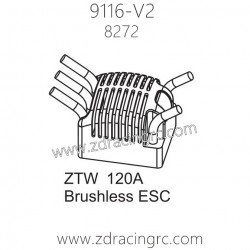ZD Racing 9116-V2 Parts 8272 ZTW 120A Brushless ESC