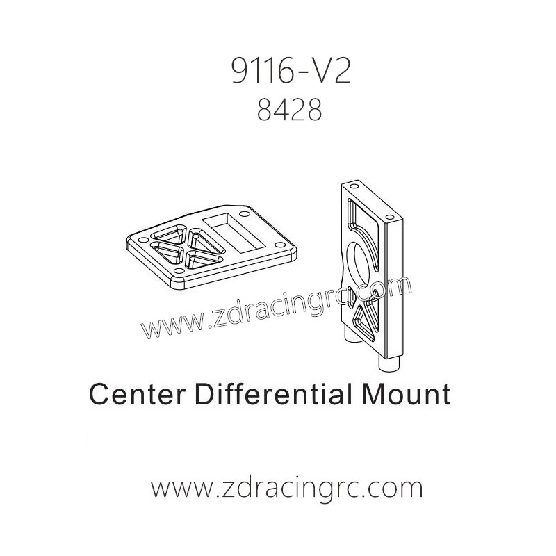 ZD Racing 9116-V2 Parts 8428 Center Differential Mount