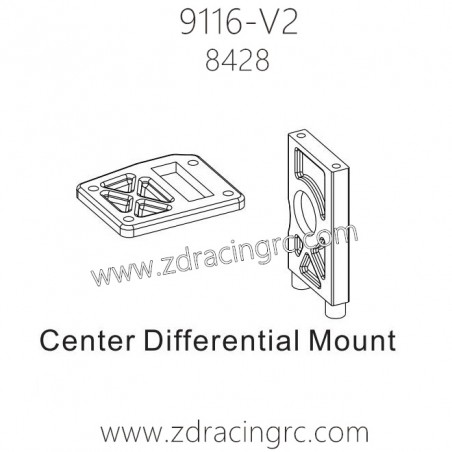 ZD Racing 9116-V2 Parts 8428 Center Differential Mount