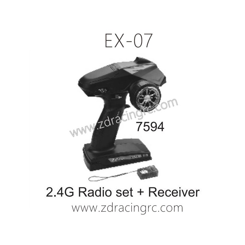 ZD RACING EX07 1/7 Parts 7594-2.4G Radio set and Receiver