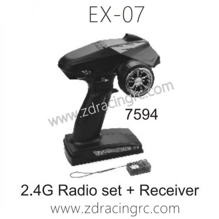 ZD RACING EX07 1/7 Parts 7594-2.4G Radio set and Receiver ZD RACING EX07 1/7 Parts 7594-2.4G Radio set and Receiver