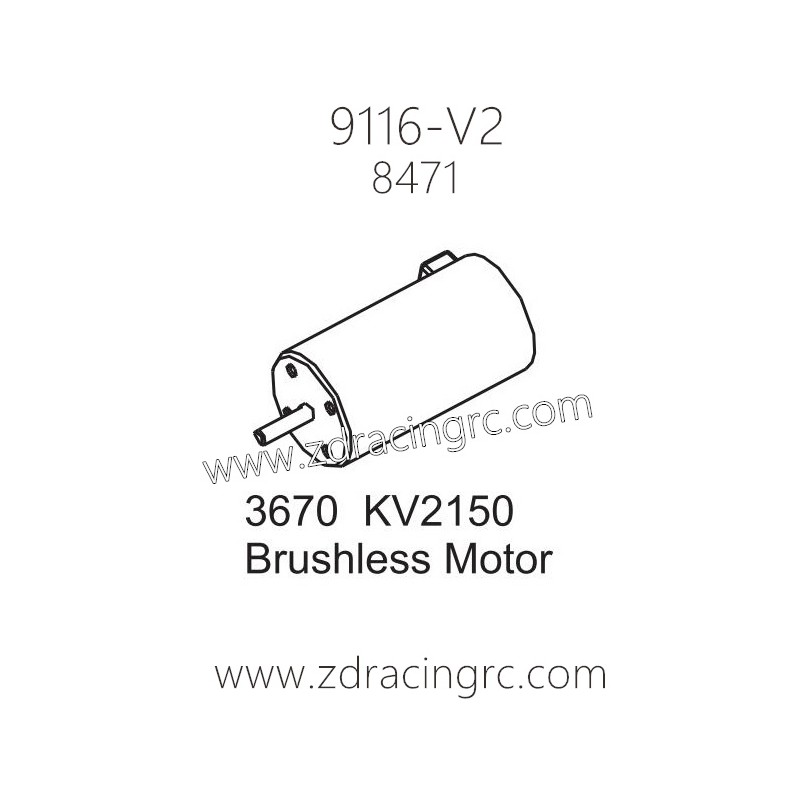 ZD Racing 9116-V2 Parts 8471 3670 KV2150 Bruhless Motor