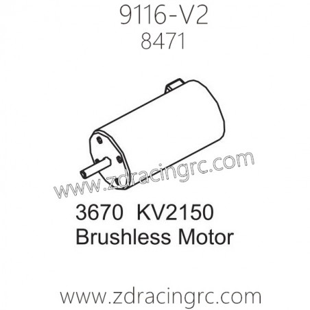 ZD Racing 9116-V2 Parts 8471 3670 KV2150 Bruhless Motor
