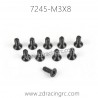 7245 M3X8 Flat Head Self-tapping Screw Set For ZD RACING RC Car