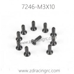 7246 M3X10 Flat Head Self-tapping Screw Set For ZD RACING RC Car