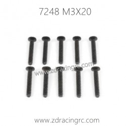 7248 M3X20 Flat Head Self-tapping Screw Set For ZD RACING RC Car