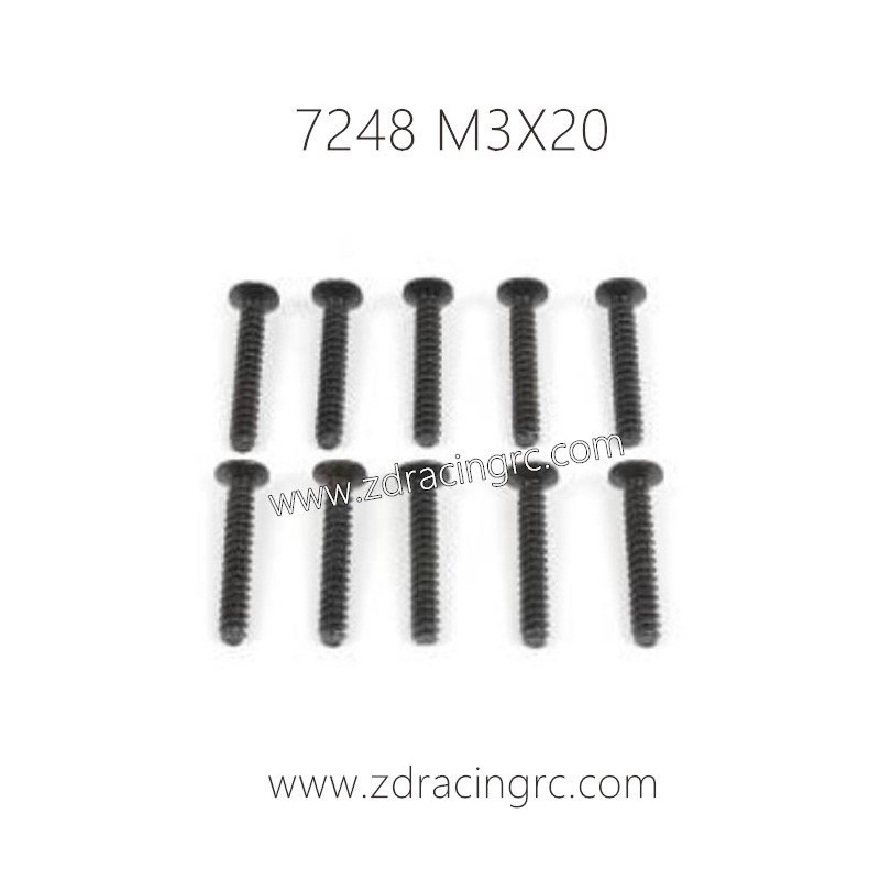 7248 M3X20 Flat Head Self-tapping Screw Set For ZD RACING RC Car