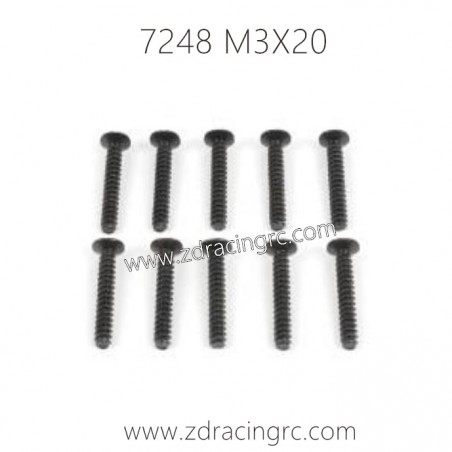 7248 M3X20 Flat Head Self-tapping Screw Set For ZD RACING RC Car 7248 M3X20 Flat Head Self-tapping Screw Set For ZD RACING RC Car