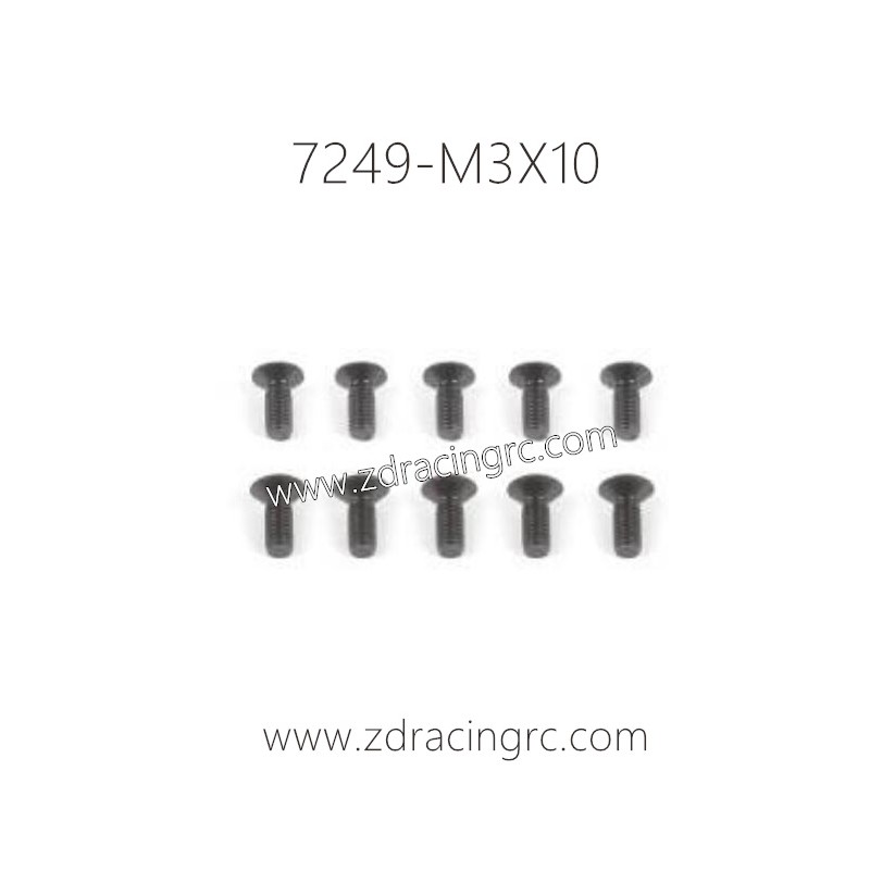 7249 M3X10 Flat Head  Screw Set For ZD RACING RC Car
