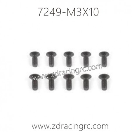 7249 M3X10 Flat Head  Screw Set For ZD RACING RC Car