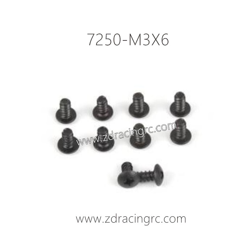 7250 M3X6 Pan Self-tapping Screw Set For ZD RACING RC Car
