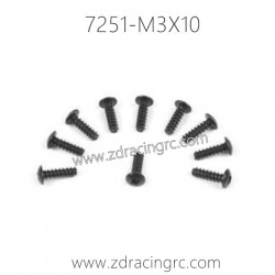 7251 M3X10 Pan Self-tapping Screw Set For ZD RACING RC Car
