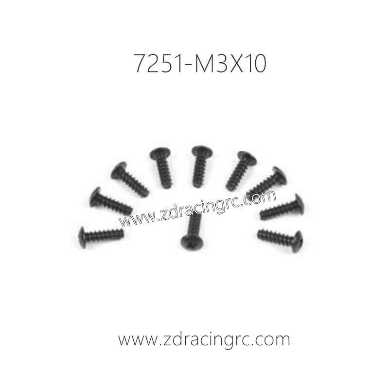 7251 M3X10 Pan Self-tapping Screw Set For ZD RACING RC Car