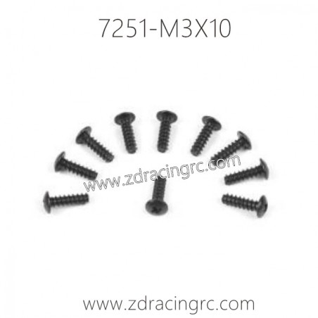 7251 M3X10 Pan Self-tapping Screw Set For ZD RACING RC Car