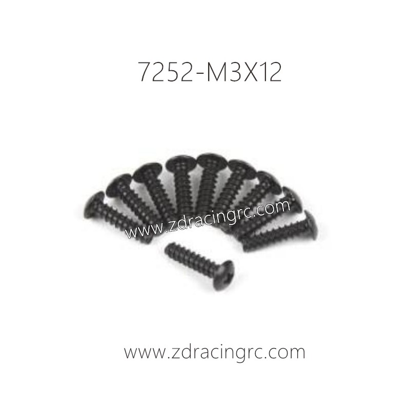 7252 M3X12 Pan Self-tapping Screw Set For ZD RACING RC Car