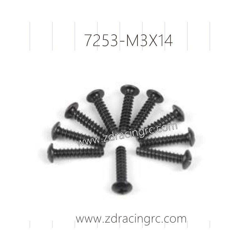 7253 M3X14 Pan Self-tapping Screw Set For ZD RACING RC Car
