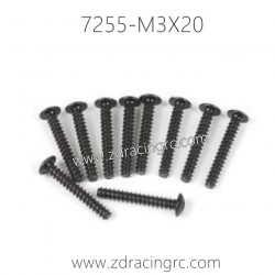 7255 M3X20 Pan Self-tapping Screw Set For ZD RACING RC Car