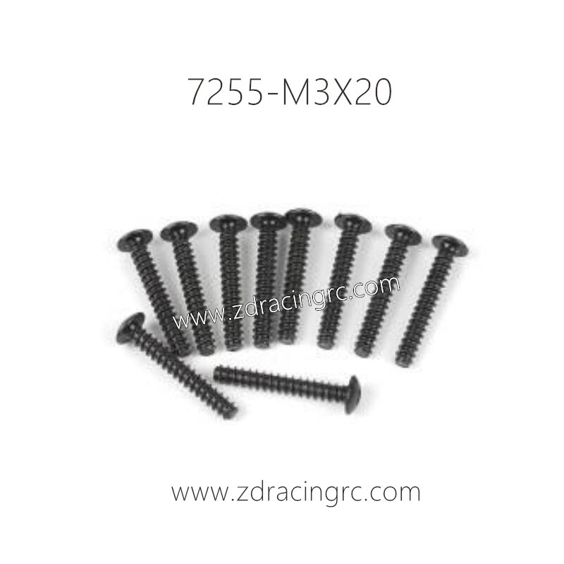 7255 M3X20 Pan Self-tapping Screw Set For ZD RACING RC Car