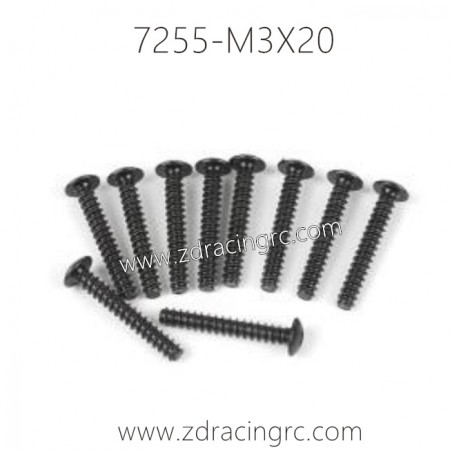7255 M3X20 Pan Self-tapping Screw Set For ZD RACING RC Car