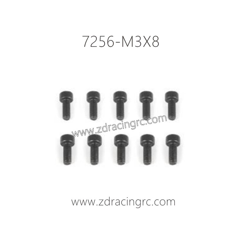 7256 M3X8 Pan Head Screw Set For ZD RACING RC Car