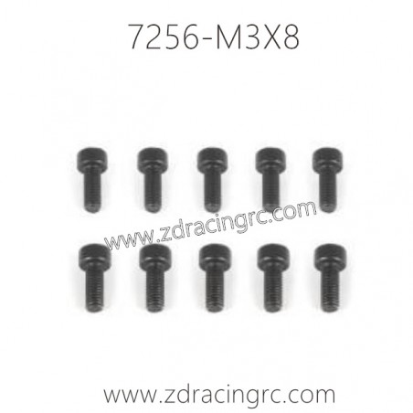 7256 M3X8 Pan Head Screw Set For ZD RACING RC Car